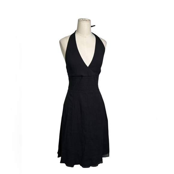 MAEVE | Halter V Neck Black midi Dress in Size 2 - Picture 2 of 5